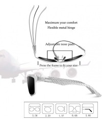 Sport Polarized Driving Sunglasses For Men UV Protection Carbon Fiber Temple Sport Mens Sunglasses Al-Mg Metal Frame - CY194T...
