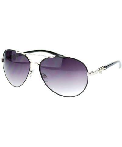 Aviator Womens Aviator Sunglasses Top Bar Colored Frame Round Aviators - Black - C511URC0KFX $8.92