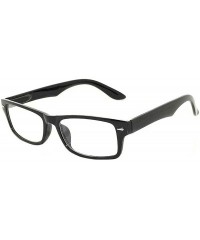 Rectangular Classic Retro Style Narrow Rectangular Frame Clear Lens Eyeglasses - Black - CM11UPRMJUJ $8.80