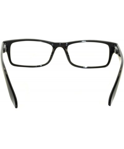 Rectangular Classic Retro Style Narrow Rectangular Frame Clear Lens Eyeglasses - Black - CM11UPRMJUJ $8.80