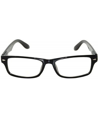 Rectangular Classic Retro Style Narrow Rectangular Frame Clear Lens Eyeglasses - Black - CM11UPRMJUJ $8.80