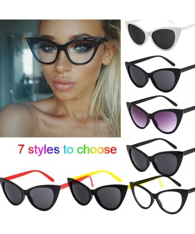 Cat Eye Cat Eye Sunglasses for Women Retro Vintage Narrow Clout Goggles Plastic Frame Sexy Summer Eyewear - C - CL199GM380R $...