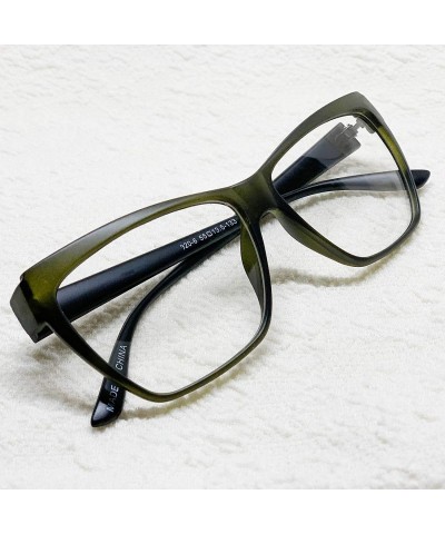 Butterfly Large Nerd Thin Eyeglasses Vintage Fashion Inspired Geek Clear Lens Horn Rimmed - Matt Green 3201 - CK18YG9D8HK $10.43