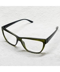 Butterfly Large Nerd Thin Eyeglasses Vintage Fashion Inspired Geek Clear Lens Horn Rimmed - Matt Green 3201 - CK18YG9D8HK $10.43