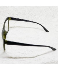 Butterfly Large Nerd Thin Eyeglasses Vintage Fashion Inspired Geek Clear Lens Horn Rimmed - Matt Green 3201 - CK18YG9D8HK $10.43