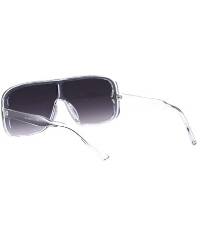 Rectangular Square Rectangular Shield Sunglasses Retro Unisex Fashion Shades UV 400 - Clear (Smoke) - CU18YMW3GGY $26.12