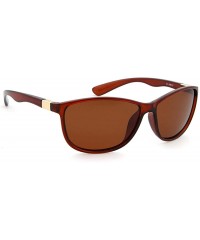 Goggle Polarized Driving Sunglasses for Mens Oval Women UV400 Protection Dark Glasses - Tea Frame/Brown Polarized Lens - CC18...