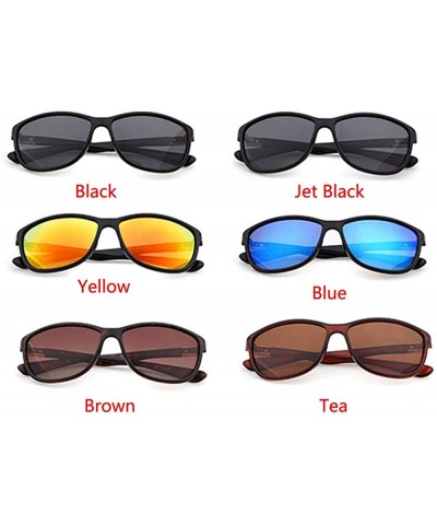 Goggle Polarized Driving Sunglasses for Mens Oval Women UV400 Protection Dark Glasses - Tea Frame/Brown Polarized Lens - CC18...