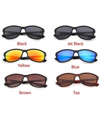 Goggle Polarized Driving Sunglasses for Mens Oval Women UV400 Protection Dark Glasses - Tea Frame/Brown Polarized Lens - CC18...