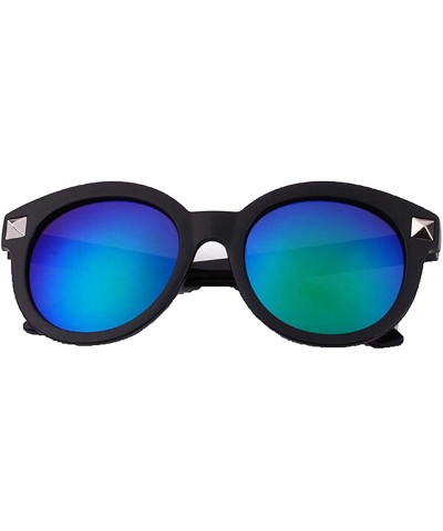 Round Polarized Sunglasses Protection Glasses Activities - Blue - CB18TQUOCCN $28.03
