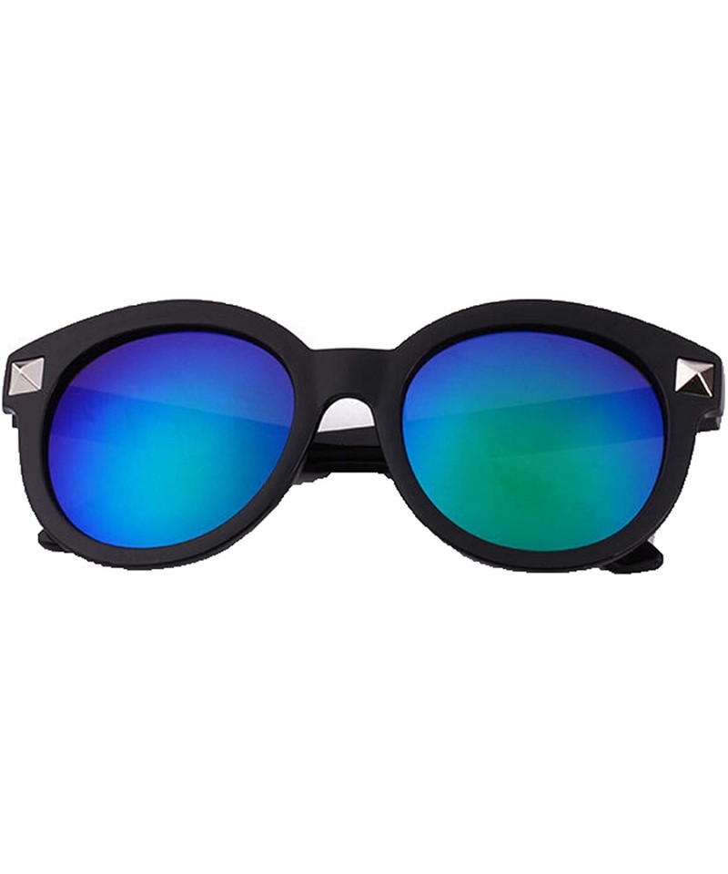 Round Polarized Sunglasses Protection Glasses Activities - Blue - CB18TQUOCCN $15.49
