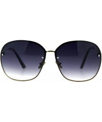 Rimless Womens Half Rim Sunglasses Glitter Edge Designer Fashion Shades - Gold (Smoke) - CI18EIDX5AZ $8.96