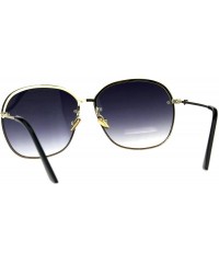 Rimless Womens Half Rim Sunglasses Glitter Edge Designer Fashion Shades - Gold (Smoke) - CI18EIDX5AZ $8.96