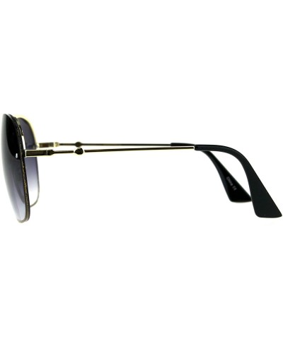 Rimless Womens Half Rim Sunglasses Glitter Edge Designer Fashion Shades - Gold (Smoke) - CI18EIDX5AZ $8.96