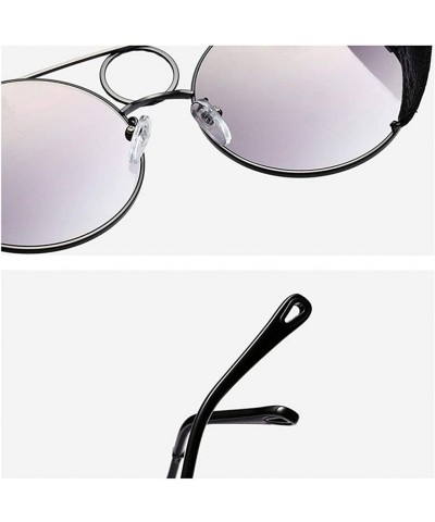 Round Vintage Sunglasses Men Steampunk Retro Metal Round Sun Glasses for Women Rivet - Black - CS18WCALC03 $12.53