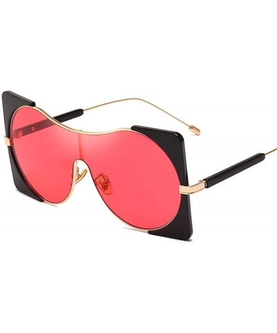 Oversized Sunglasses Fashionable Metal Large Frame Sunglasses Brilliant Ladies'Ultraviolet Protection - B - CZ18Q70T8ZZ $50.00