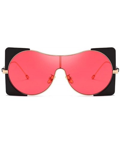 Oversized Sunglasses Fashionable Metal Large Frame Sunglasses Brilliant Ladies'Ultraviolet Protection - B - CZ18Q70T8ZZ $25.33