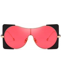 Oversized Sunglasses Fashionable Metal Large Frame Sunglasses Brilliant Ladies'Ultraviolet Protection - B - CZ18Q70T8ZZ $25.33