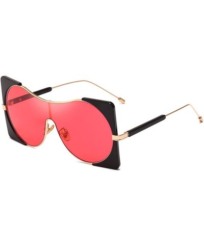 Oversized Sunglasses Fashionable Metal Large Frame Sunglasses Brilliant Ladies'Ultraviolet Protection - B - CZ18Q70T8ZZ $25.33