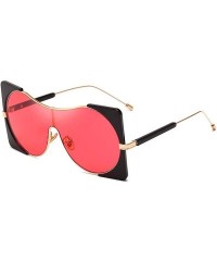 Oversized Sunglasses Fashionable Metal Large Frame Sunglasses Brilliant Ladies'Ultraviolet Protection - B - CZ18Q70T8ZZ $25.33