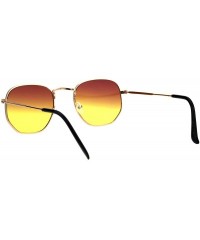 Rectangular Mens Oceanic Gradient Lens Victorian Metal Rim Rectangular Sunglasses - Gold Brown Yellow - CP18GO9LM7A $14.82