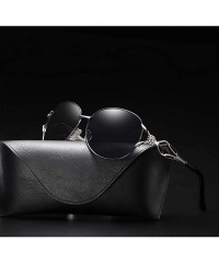 Oval Sunglasses for Women Polarized Antiglare Anti-ultraviolet Fishing Baseball Driving Travelling Trendy Metal Oval - CP18WL...