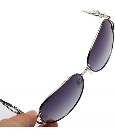 Oval Sunglasses for Women Polarized Antiglare Anti-ultraviolet Fishing Baseball Driving Travelling Trendy Metal Oval - CP18WL...