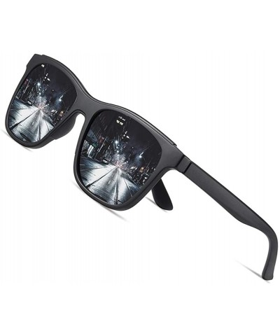 Square Men Polarized Sunglasses TR90 Frame Fashion Mirror Driving Fishing Sunglasses for Male UV400 - C5blue - CQ199QDLO24 $1...