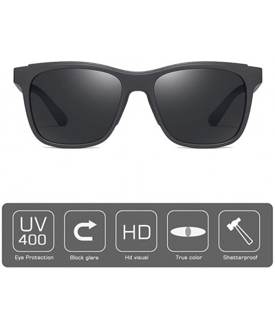 Square Men Polarized Sunglasses TR90 Frame Fashion Mirror Driving Fishing Sunglasses for Male UV400 - C5blue - CQ199QDLO24 $1...