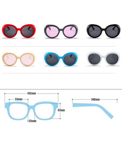 Oval Round Oval Sunglasses Mod Style Retro Thick Frame Fashion eyewear - Black Gray - CO189U6COQI $14.72