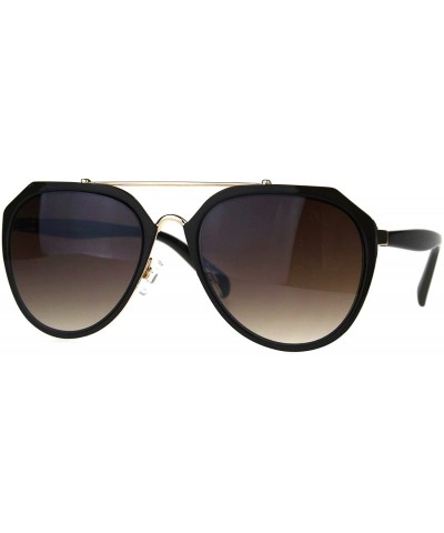 Aviator Retro Fashion Sunglasses Womens Designer Style Aviator Shades UV 400 - Brown (Brown) - CP189WL7ZWL $11.16