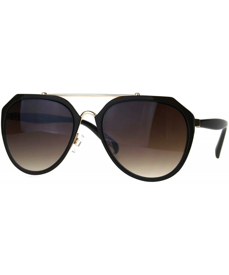 Aviator Retro Fashion Sunglasses Womens Designer Style Aviator Shades UV 400 - Brown (Brown) - CP189WL7ZWL $22.33