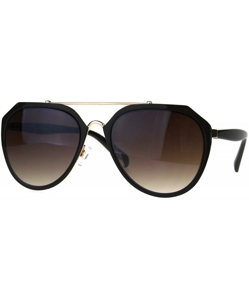 Aviator Retro Fashion Sunglasses Womens Designer Style Aviator Shades UV 400 - Brown (Brown) - CP189WL7ZWL $11.16