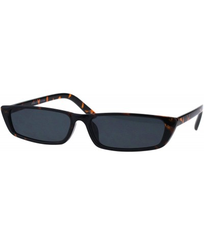 Rectangular Skinny Rectangular Frame Sunglasses Unisex Trendy Fashion Shades UV 400 - Tortoise - CN18H7ZSCUC $8.30