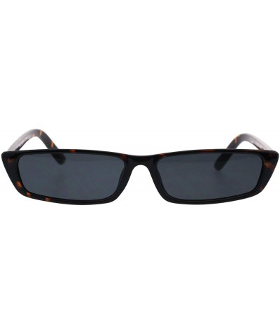 Rectangular Skinny Rectangular Frame Sunglasses Unisex Trendy Fashion Shades UV 400 - Tortoise - CN18H7ZSCUC $8.30