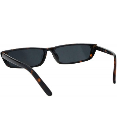 Rectangular Skinny Rectangular Frame Sunglasses Unisex Trendy Fashion Shades UV 400 - Tortoise - CN18H7ZSCUC $8.30