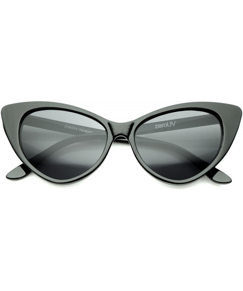 Oversized Women's Retro Oversized High Point Cat Eye Sunglasses 54mm - Black / Smoke - CO12N5Q81MT $11.75