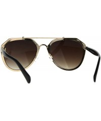 Aviator Retro Fashion Sunglasses Womens Designer Style Aviator Shades UV 400 - Brown (Brown) - CP189WL7ZWL $11.16