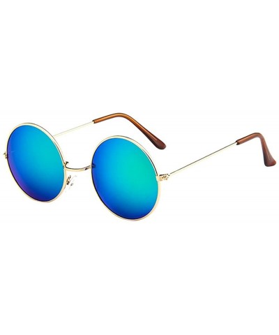 Round Women Men Vintage Retro Driving Round Frame Glasses-Unisex Sunglasses Eyewear - D - C018Q3ZS45Q $9.35