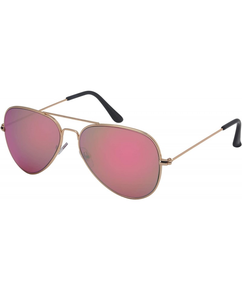 Aviator Classic Military Style Color Mirrored Aviator Sunglasses for Men Women Cleaning Pouch Included - C018OYN0625 $8.15