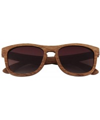 Aviator Real Wood Polarized Sunglasses - Zebra Jacks With Gradient Brown Lenses - CC1957CQGDL $39.42