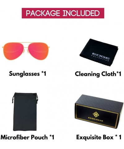 Aviator Classic Military Style Color Mirrored Aviator Sunglasses for Men Women Cleaning Pouch Included - C018OYN0625 $8.15