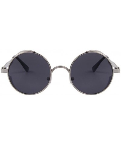 Goggle Women UV400 Mirror Sunglasses Classic Round Shades Sun Glasses Eyewear - Silver - CC17Z49Y339 $10.87