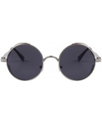 Goggle Women UV400 Mirror Sunglasses Classic Round Shades Sun Glasses Eyewear - Silver - CC17Z49Y339 $10.87