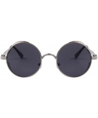 Goggle Women UV400 Mirror Sunglasses Classic Round Shades Sun Glasses Eyewear - Silver - CC17Z49Y339 $10.87