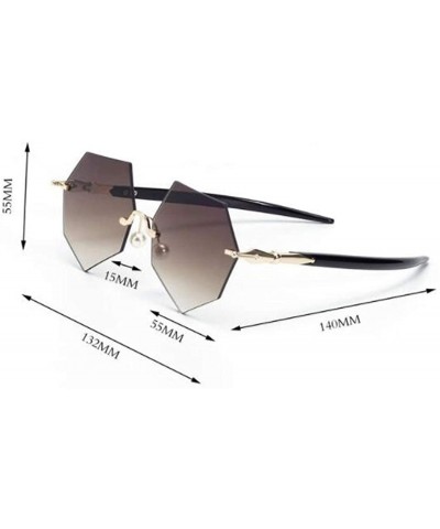Aviator Hiker sunglasses- frameless right angle polygon fashion trend sunglasses - E - CL18SCXSA74 $36.15