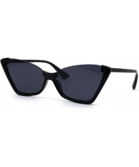 Cat Eye Womens Upside Down Half Rim Cat Eye Retro Plastic Sunglasses - All Black - CV197NG5SZ3 $12.45