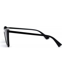 Cat Eye Womens Upside Down Half Rim Cat Eye Retro Plastic Sunglasses - All Black - CV197NG5SZ3 $12.45