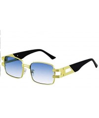 Square CLASSIC VINTAGE RETRO HIP HOP RAPPER Style SUNGLASSES Square Gold Frame - 3 Pack Black - Blue - Black Gradient - CQ197...
