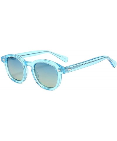 Oval Johnny Depp Tony Stark Oval Sunglasses Fashion Men Women Vintage Sunglasses Transparent Sunglasses Gradation Lens - CM18...